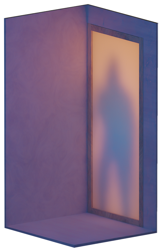 3D render of a bedroom door