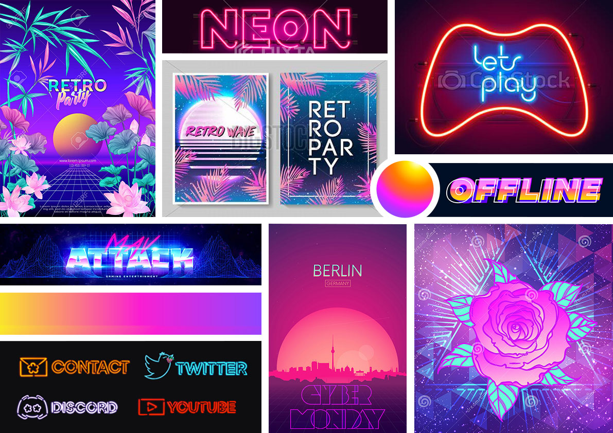 Inspiration moodboard for a streamer's website