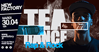 Poster for a Teadance party under the theme of rap-rock