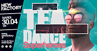 Poster for a Teadance party under the theme of superheroes