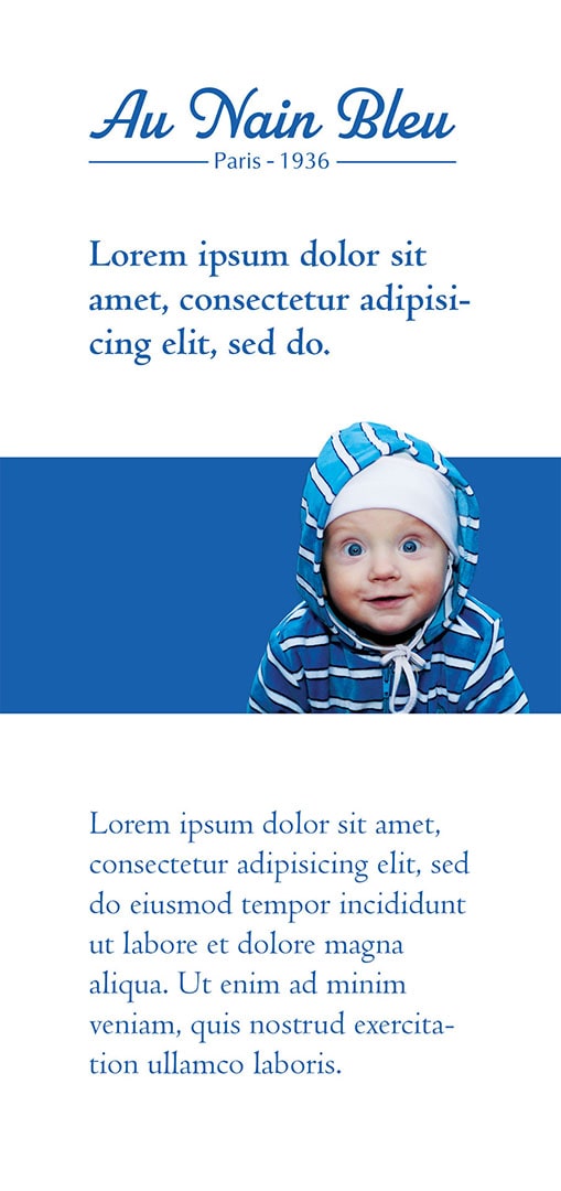 Exemple de flyer pour la marque Au Nain Bleu