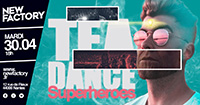 Affiche pour une soirée Teadance sous le thème superheroes