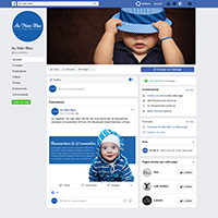 Mise en situation de la page Facebook pour la marque Au Nain Bleu